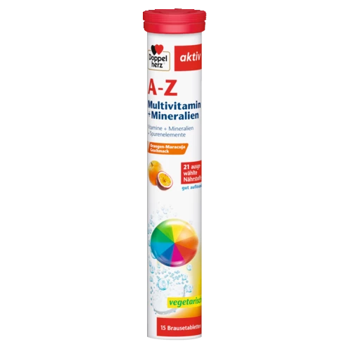Abbildung der Produktverpackung Doppelherz aktiv A-Z Brausetabletten Frontansicht